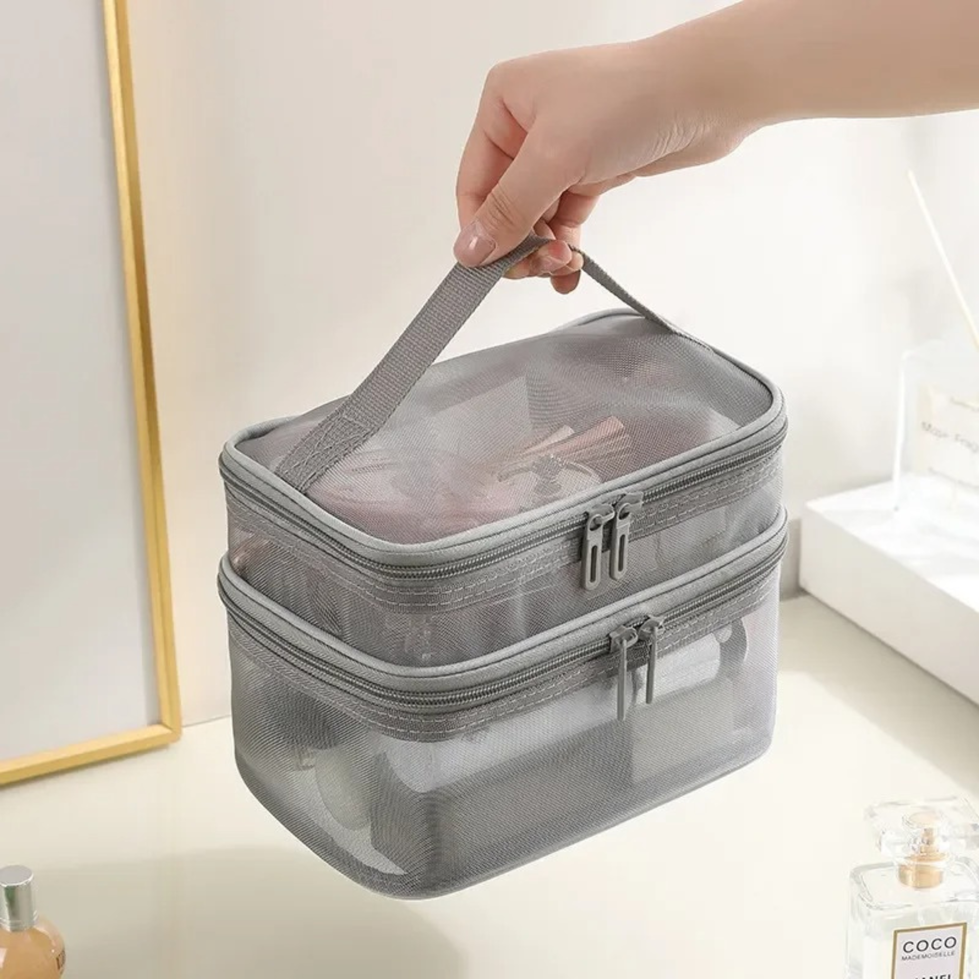 Miller | Versatile & Travel-Friendly Double-Layer Hanging Toiletry Organizer