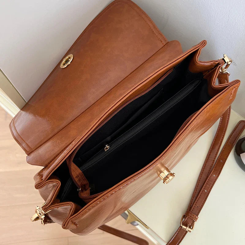 Miracle | Women's Chic Vintage Faux Leather Crossbody Messenger Handbag