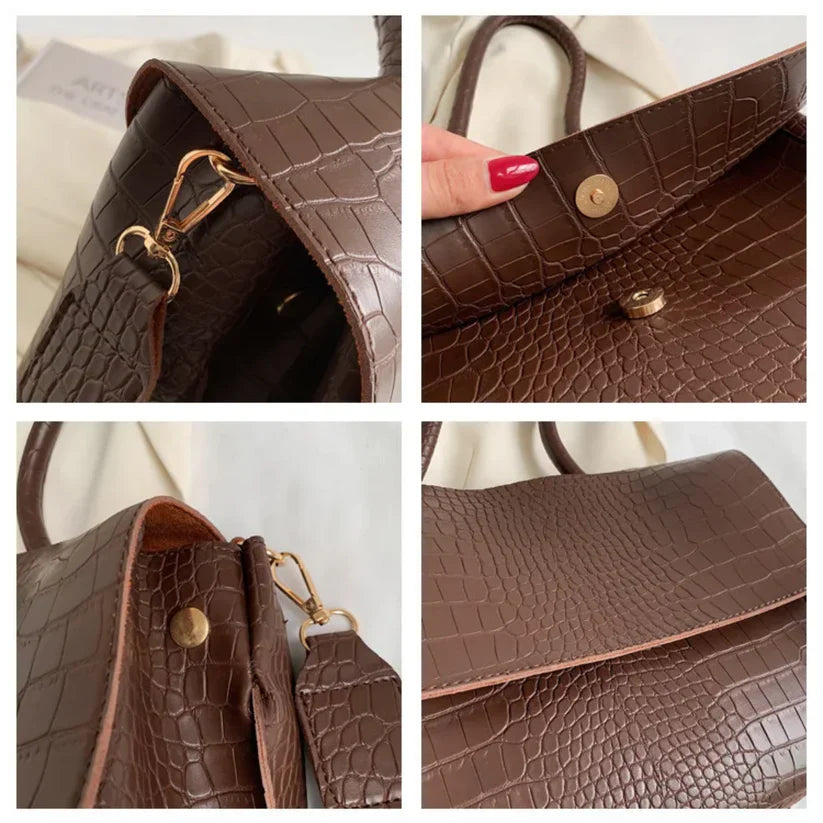 Alicia | Chic Crocodile Pattern Large Capacity Women's Crossbody Handbag