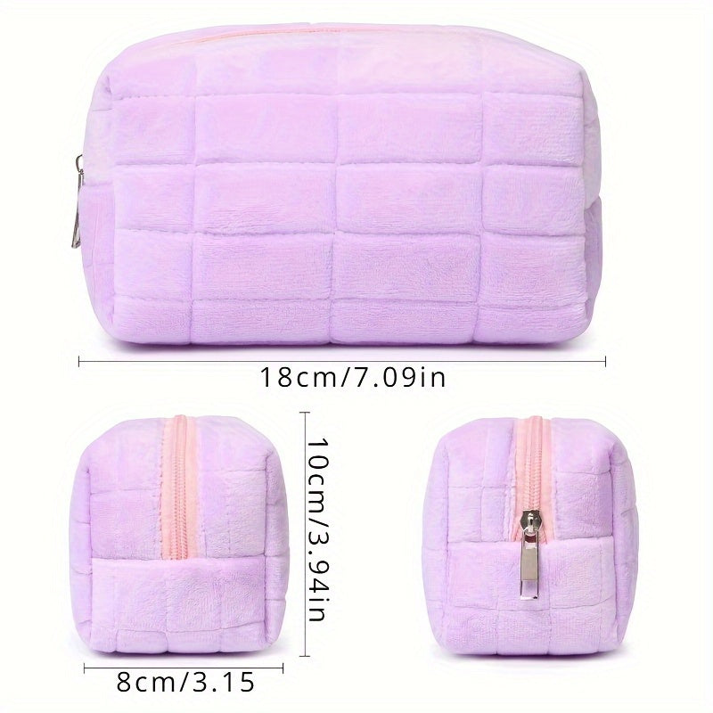 Ivey | Plush Velvet Travel Toiletry Makeup Bag