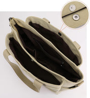 Nyomi | Multi-Pocket Canvas Crossbody Tote Bag