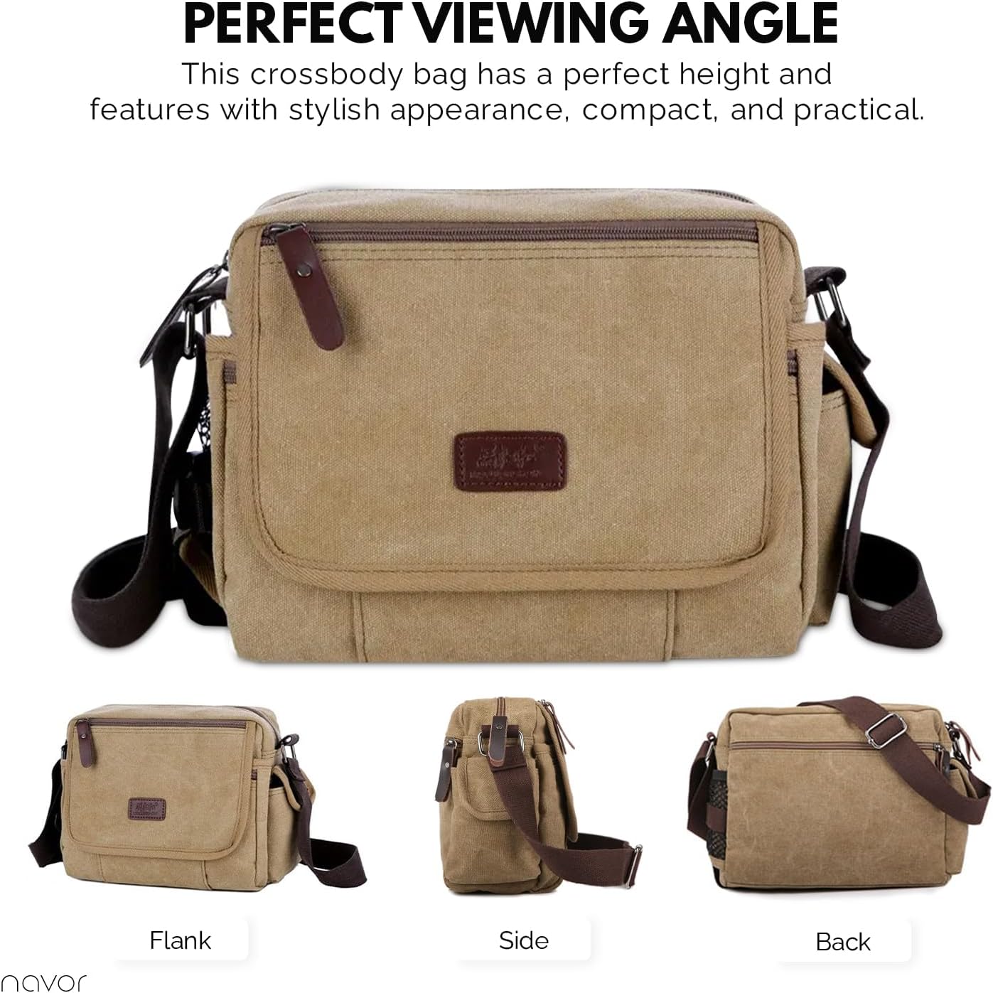 Rowan | Vintage Canvas Crossbody Messenger Bag