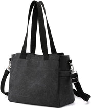 Nyomi | Multi-Pocket Canvas Crossbody Tote Bag