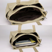 Nyomi | Multi-Pocket Canvas Crossbody Tote Bag