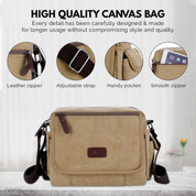 Rowan | Vintage Canvas Crossbody Messenger Bag