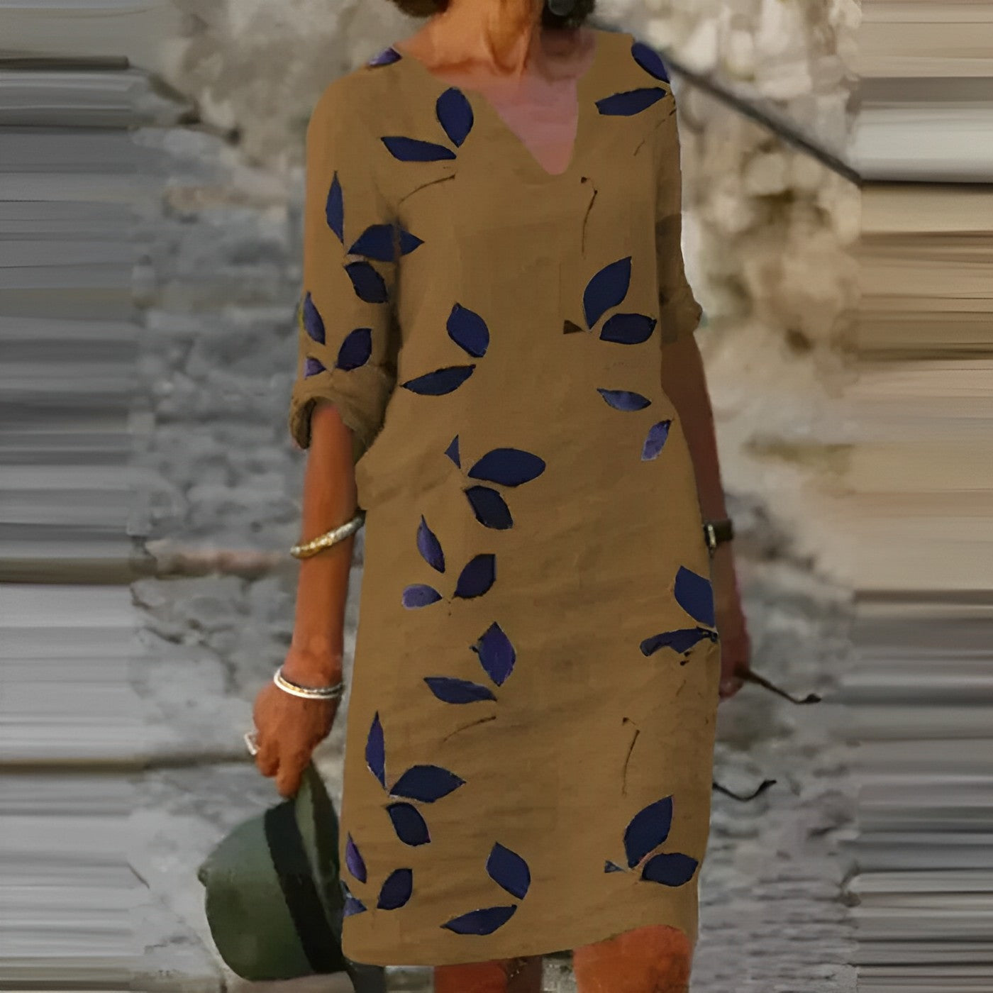 ELIZA | Summer dress with leaf pattern