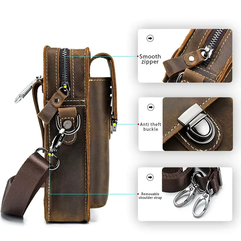 Lachlan | Men's Retro Leather Small Crossbody Shoulder Sling Bag