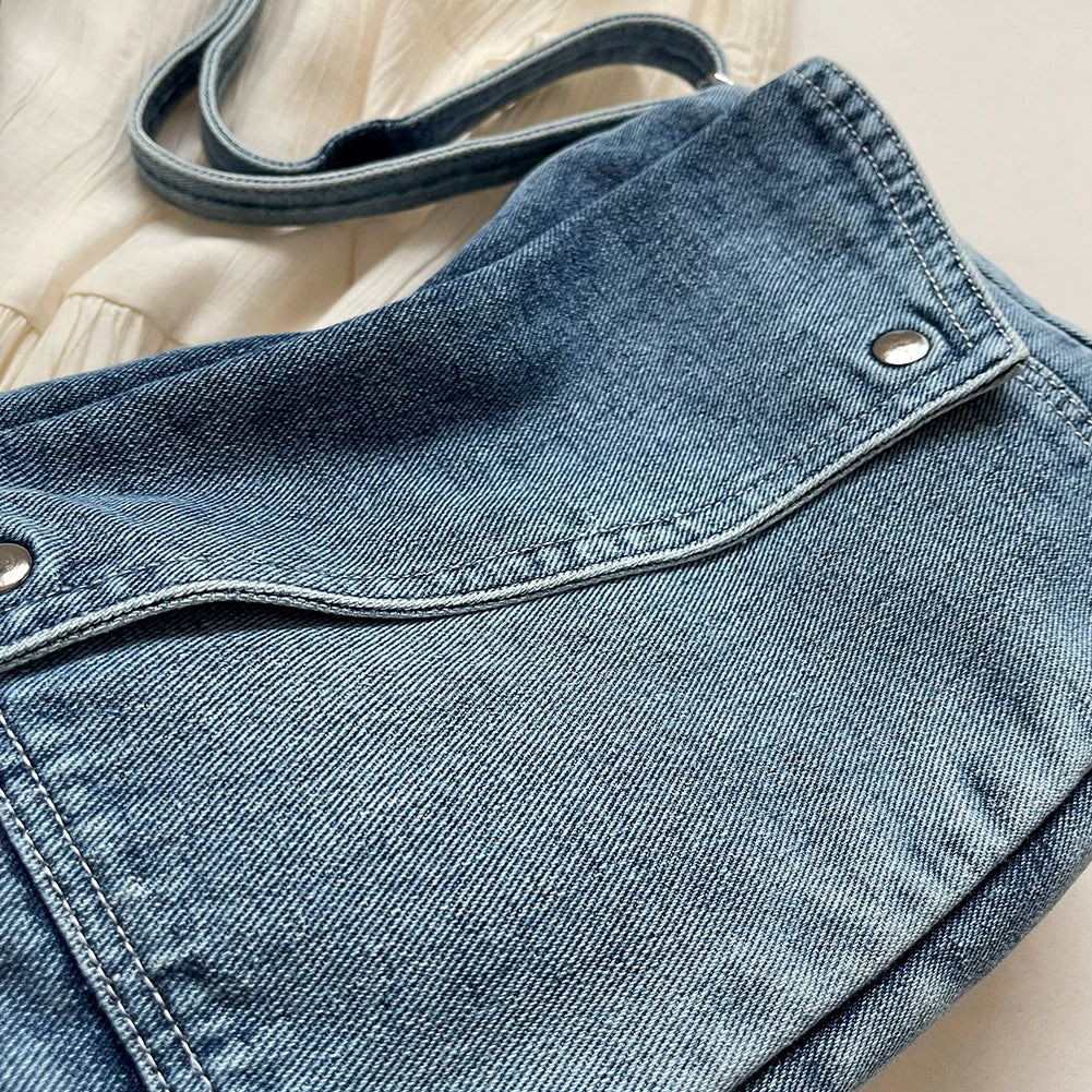 Kendra | Denim Crossbody Messenger Bag