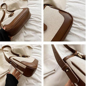 Elora | Women's Leather Color-Block Crossbody Handbag