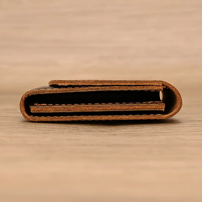 Zhuri | Vintage Bifold Cow Leather Travel Wallet with Snap Button