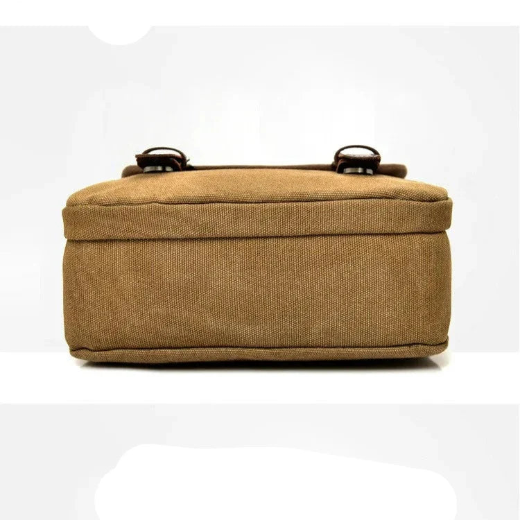Raul | Small Multi-Pocket Canvas Crossbody Messenger Bag