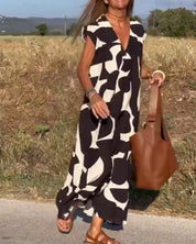 CLAIRE | Printed Maxi Dress with V-Neck
