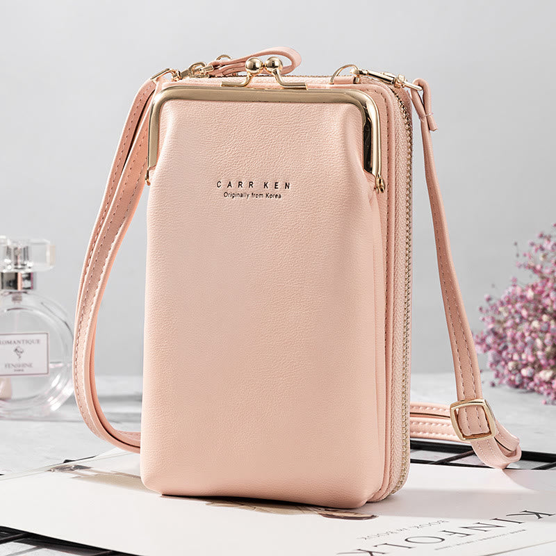 Versatile Large Capacity Kiss-Lock Handbag for Your Phone
