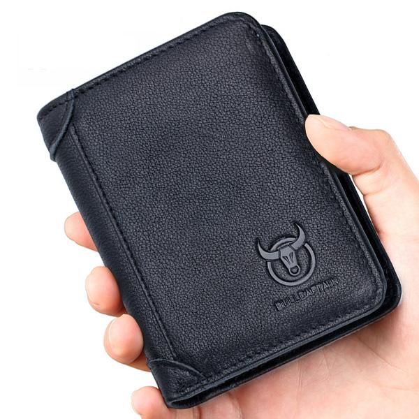 Luxury RFID-Enabled Large Capacity Genuine Leather Bifold Wallet