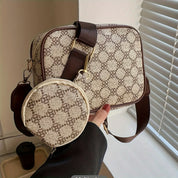Sunny | Geometric Pattern Leather Crossbody Bag Set