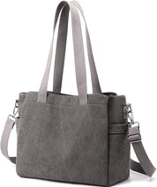 Nyomi | Multi-Pocket Canvas Crossbody Tote Bag