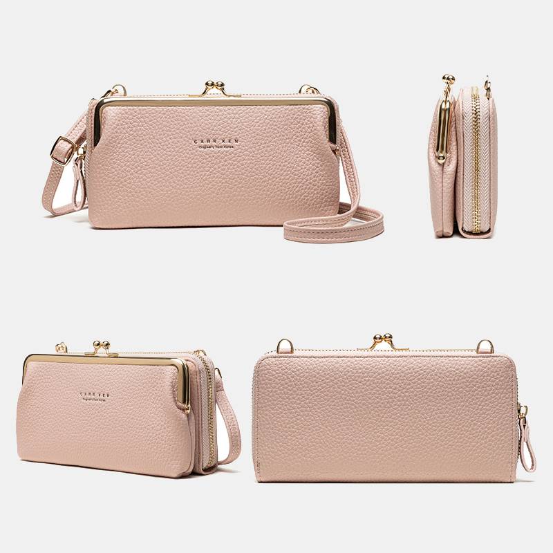 Spacious and Versatile Kiss-lock Crossbody Phone Bag