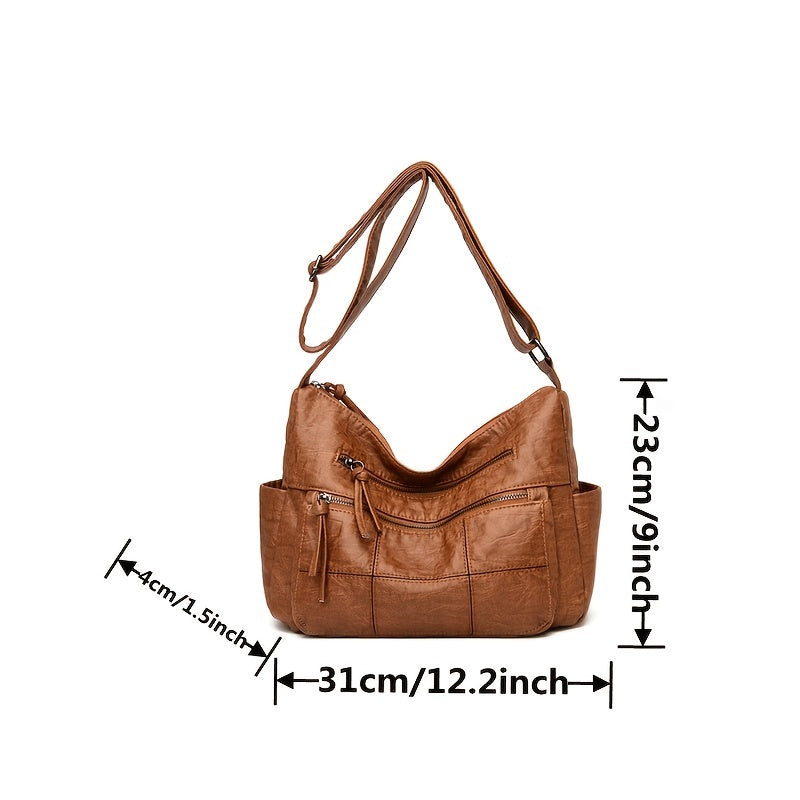 Stylish Mila Vintage-Inspired PU Leather Crossbody Bag