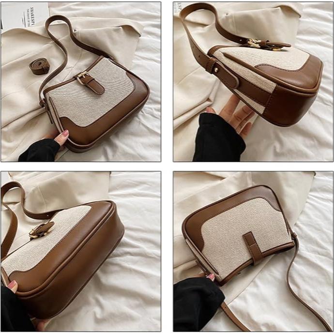 Elora | Women's Leather Color-Block Crossbody Handbag
