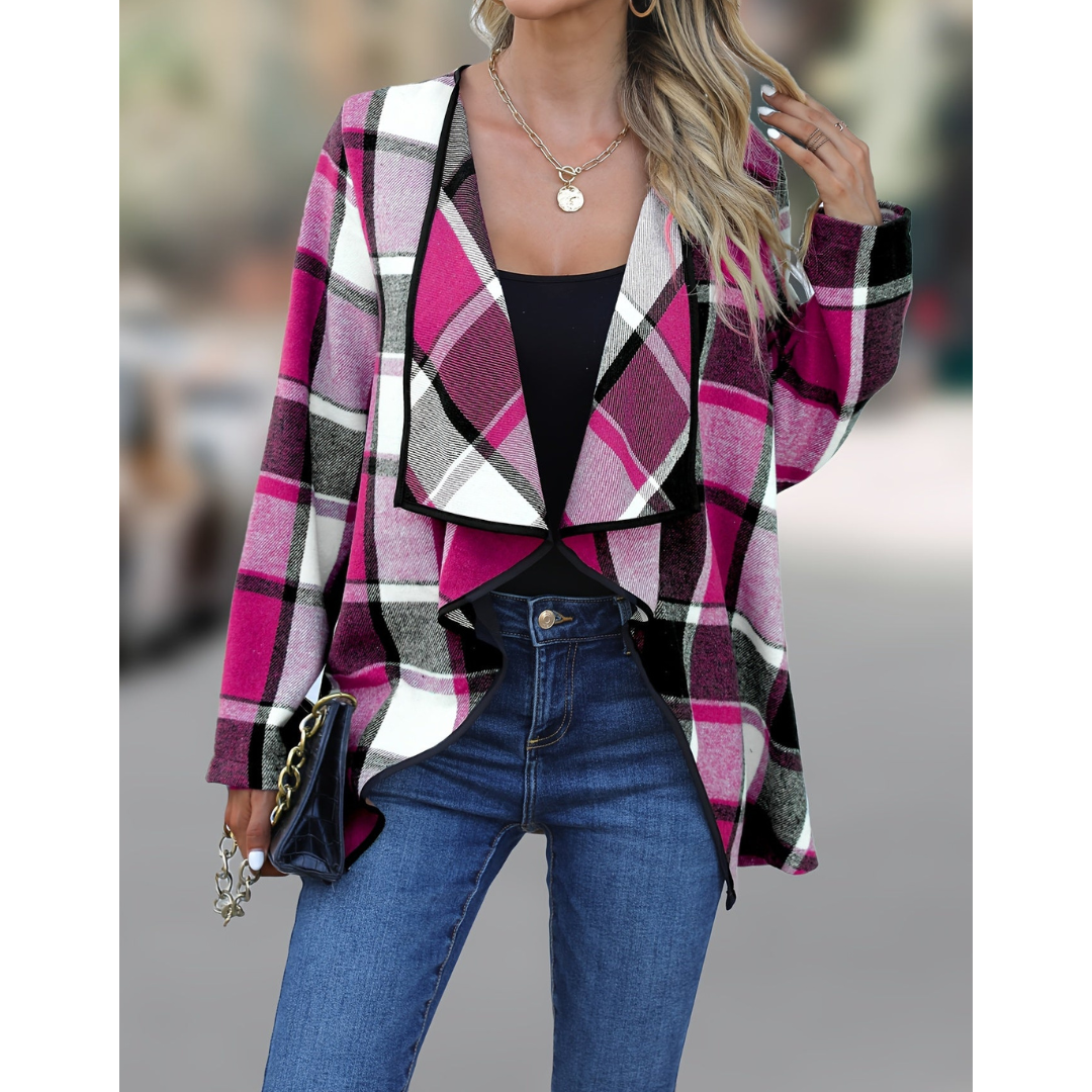 Women's Checked Long Sleeve Blazer | Stylish
