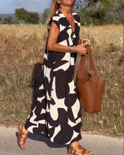 CLAIRE | Printed Maxi Dress with V-Neck