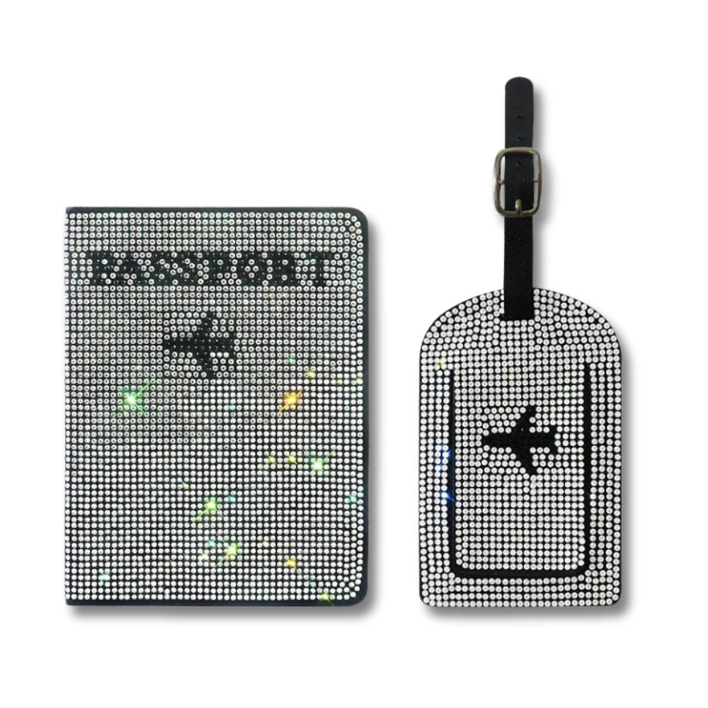 Barbara | Glittering Passport Holder & Luggage Tag Set