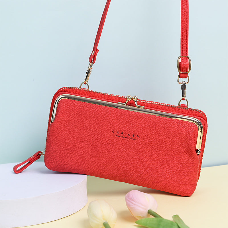 Spacious and Versatile Kiss-lock Crossbody Phone Bag