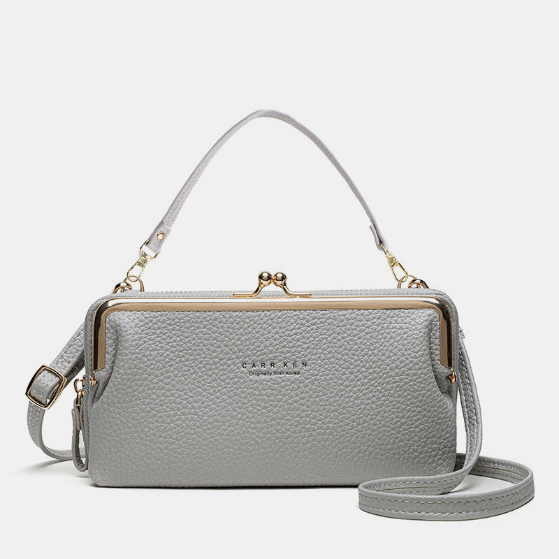 Spacious and Versatile Kiss-lock Crossbody Phone Bag
