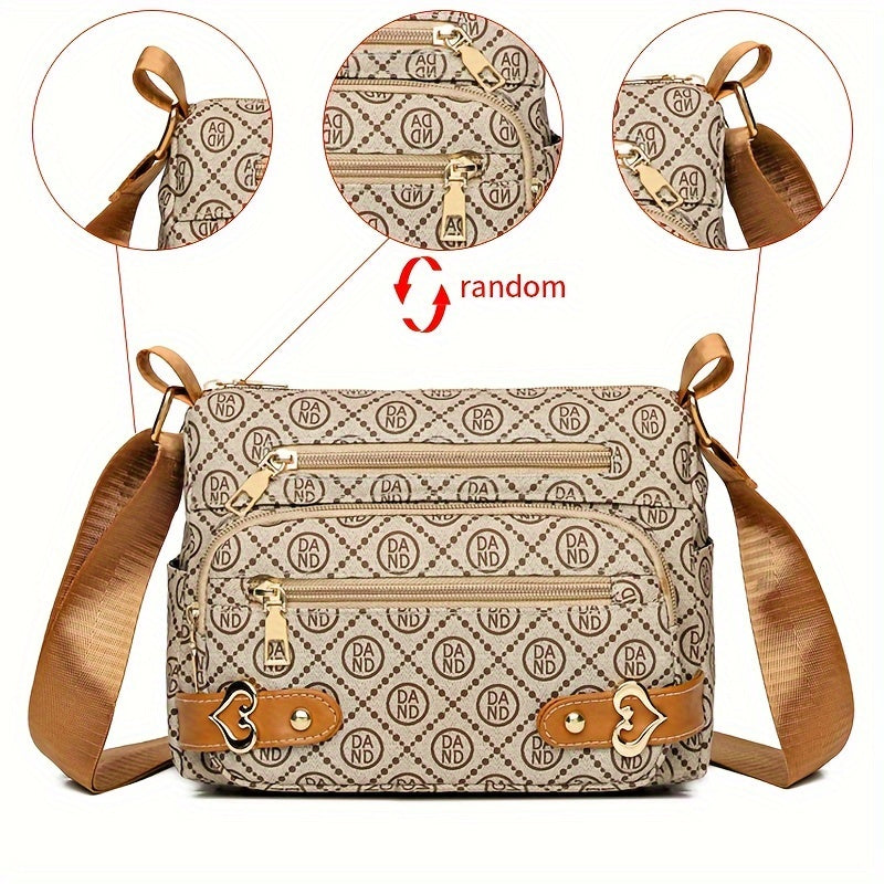 Alayah | Retro Letter Print Crossbody Bag