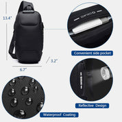 Stylish Multi-Pocket Sling Bag with Passport Lock and USB Charging Port