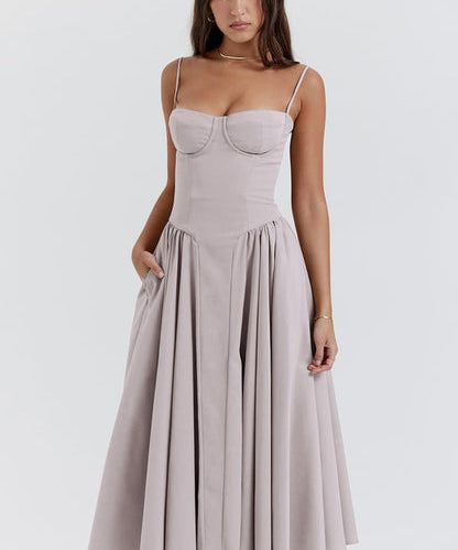 TULUM | Stylish Sleeveless Midi Dress with Figure-Flattering Corset Design - Lizabella Fashion
