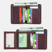 Luxury RFID-Enabled Large Capacity Genuine Leather Bifold Wallet