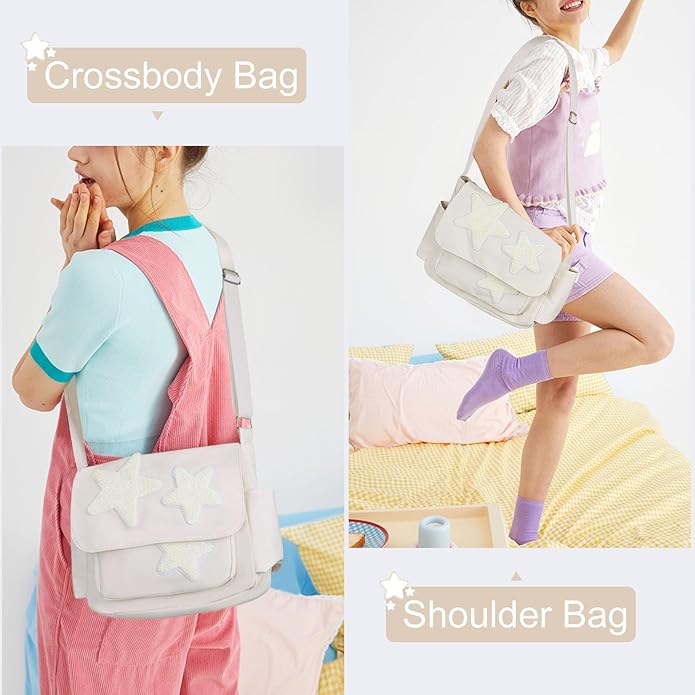 Madeleine | Y2K Star Grunge Crossbody Messenger Bag