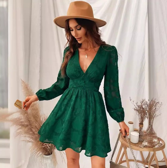 ANNA | Gorgeous Satin Dress with Puff Sleeves