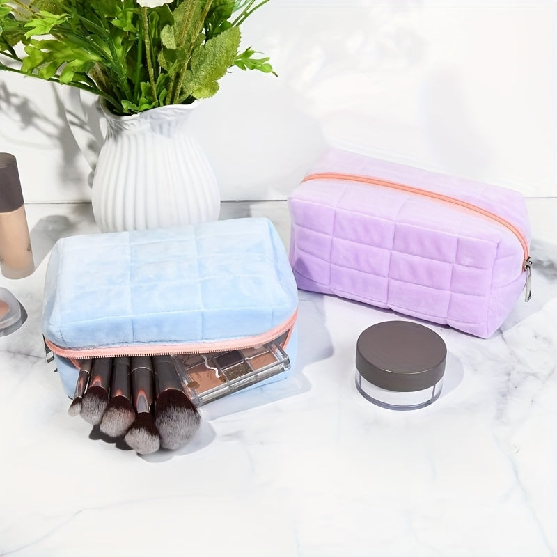 Ivey | Plush Velvet Travel Toiletry Makeup Bag