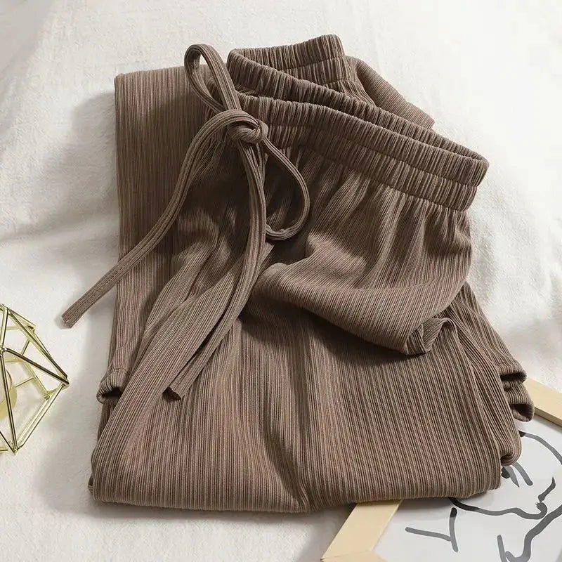 ALLIE | Chic Vertical Stripe Casual Drawstring Pants for Effortless Style - Lizabella Fashion -  -  - ALLIE | Chic Vertical Stripe Casual Drawstring Pants for Effortless Style - Lizabella Fashion - #tag1# - #tag2#