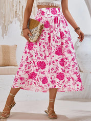 AMALIA -  Floral Print Maxi Skirt Summer - Lizabella Fashion -  -  - AMALIA - Floral Print Maxi Skirt Summer-Lizabella Fashion - #tag1# - #tag2#
