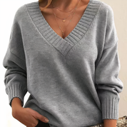 Lila | Comfortable Deep V-Neck Sweater for Women
