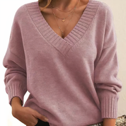 Lila | Comfortable Deep V-Neck Sweater for Women