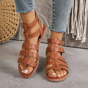 AVA | Chic Brown and White Women's Sandals for Effortless Style - Lizabella Fashion -  -  - AVA | Chic Brown and White Women's Sandals for Effortless Style - Lizabella Fashion - #tag1# - #tag2#