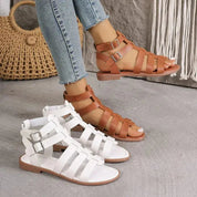 AVA | Chic Brown and White Women's Sandals for Effortless Style - Lizabella Fashion -  -  - AVA | Chic Brown and White Women's Sandals for Effortless Style - Lizabella Fashion - #tag1# - #tag2#