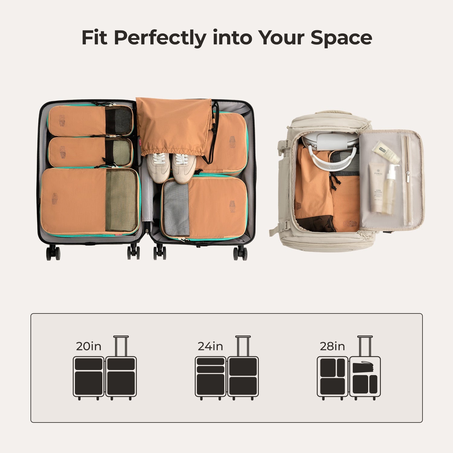 Ultimate 6-Piece Compression Travel Packing Cube Set