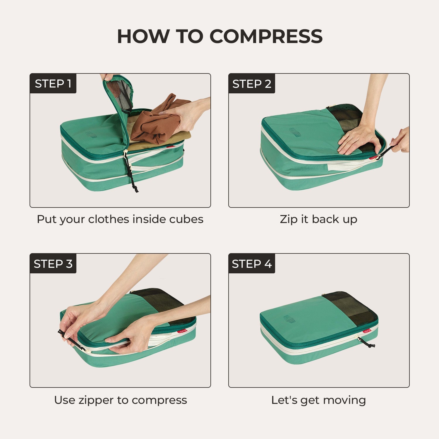 Ultimate 6-Piece Compression Travel Packing Cube Set