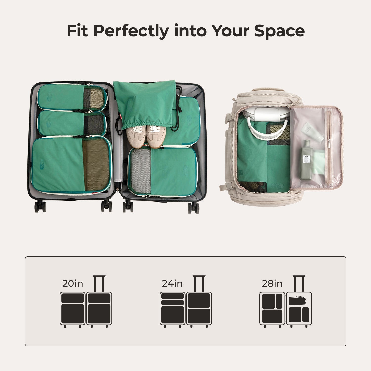Ultimate 6-Piece Compression Travel Packing Cube Set