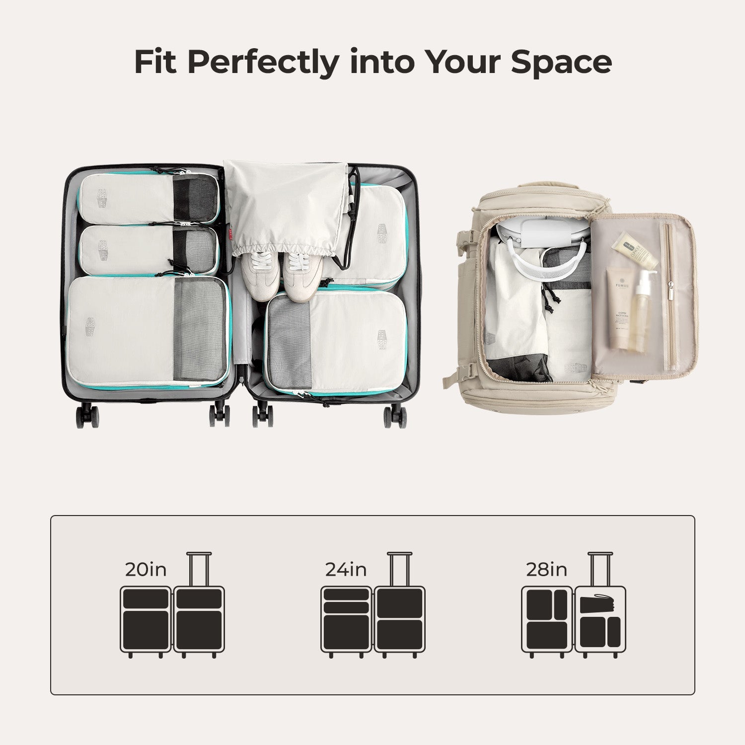 Ultimate 6-Piece Compression Travel Packing Cube Set