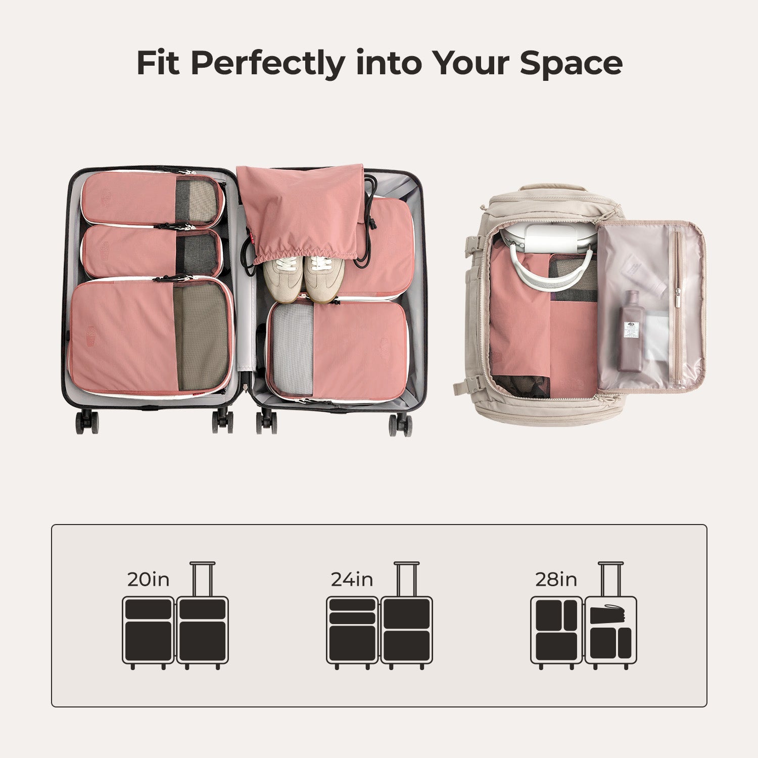 Ultimate 6-Piece Compression Travel Packing Cube Set