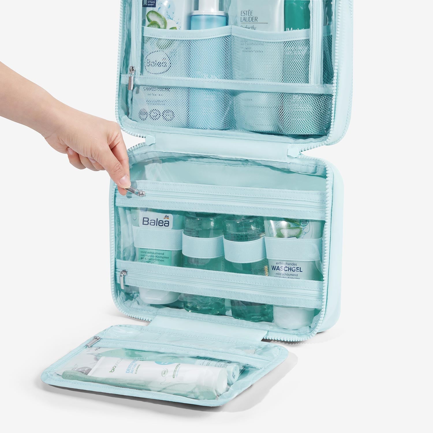 Zora Clear Hanging Toiletry Organizer for Space-Saving Convenience