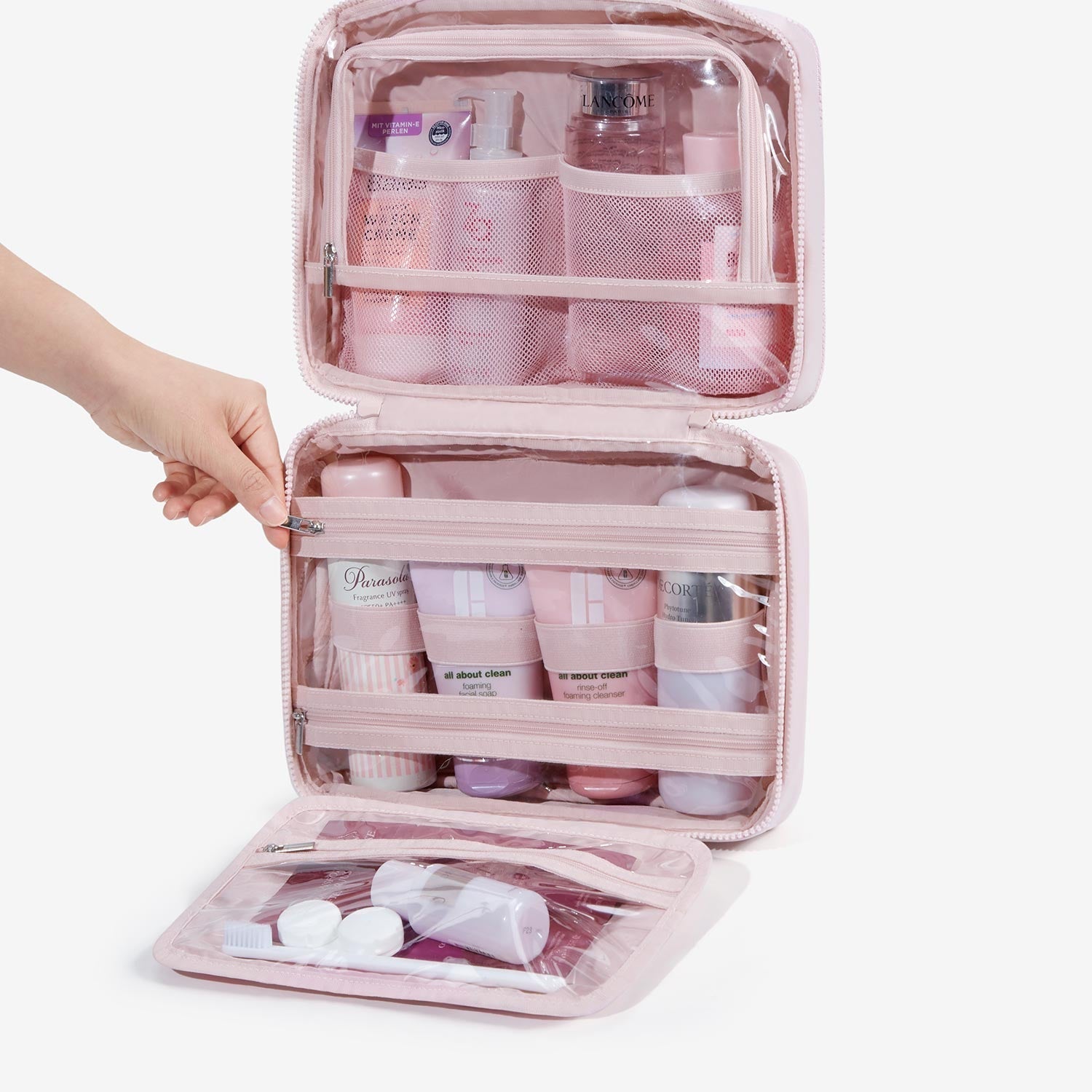 Zora Clear Hanging Toiletry Organizer for Space-Saving Convenience