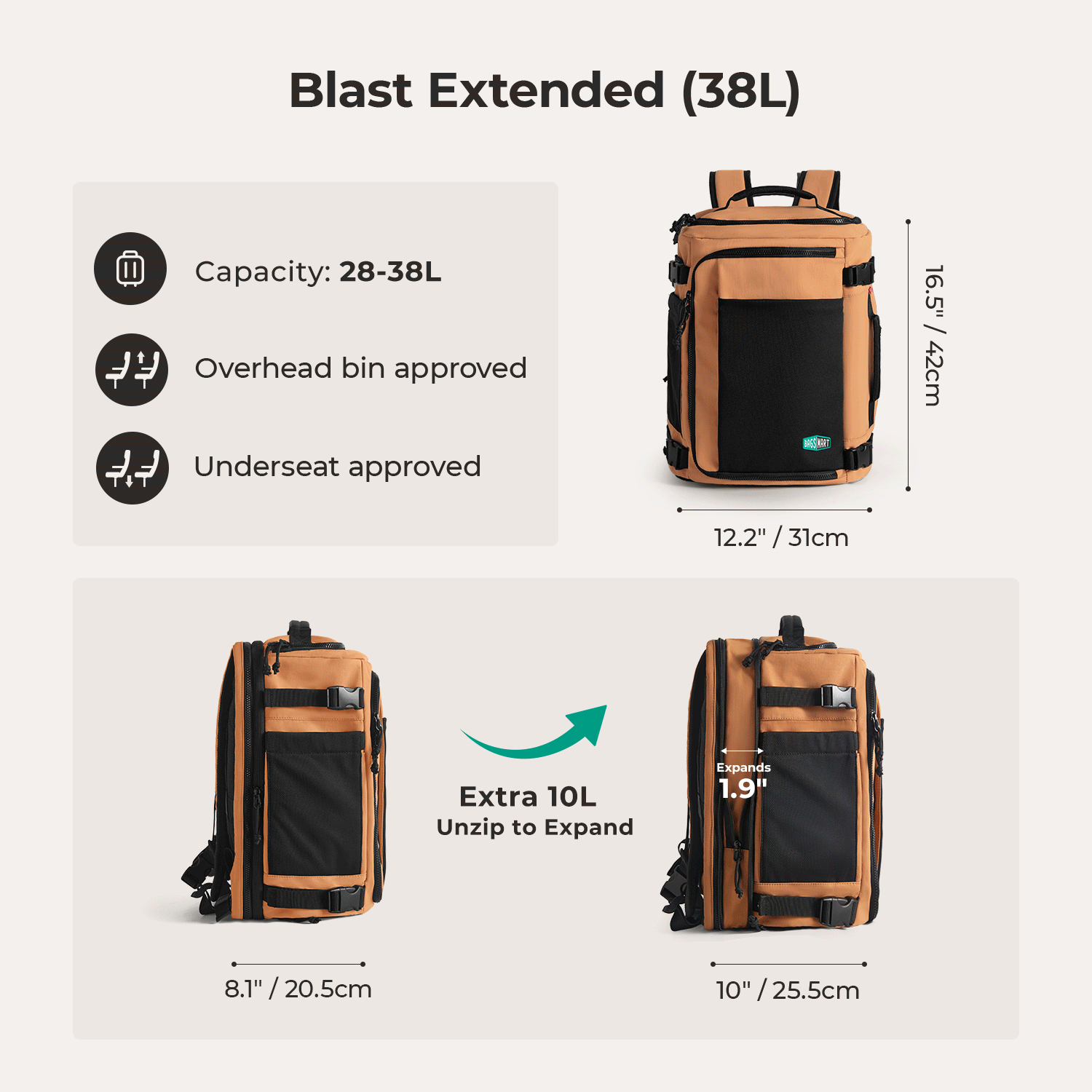 Ultimate 28L-38L Expandable Mesh Travel Backpack for Adventurers