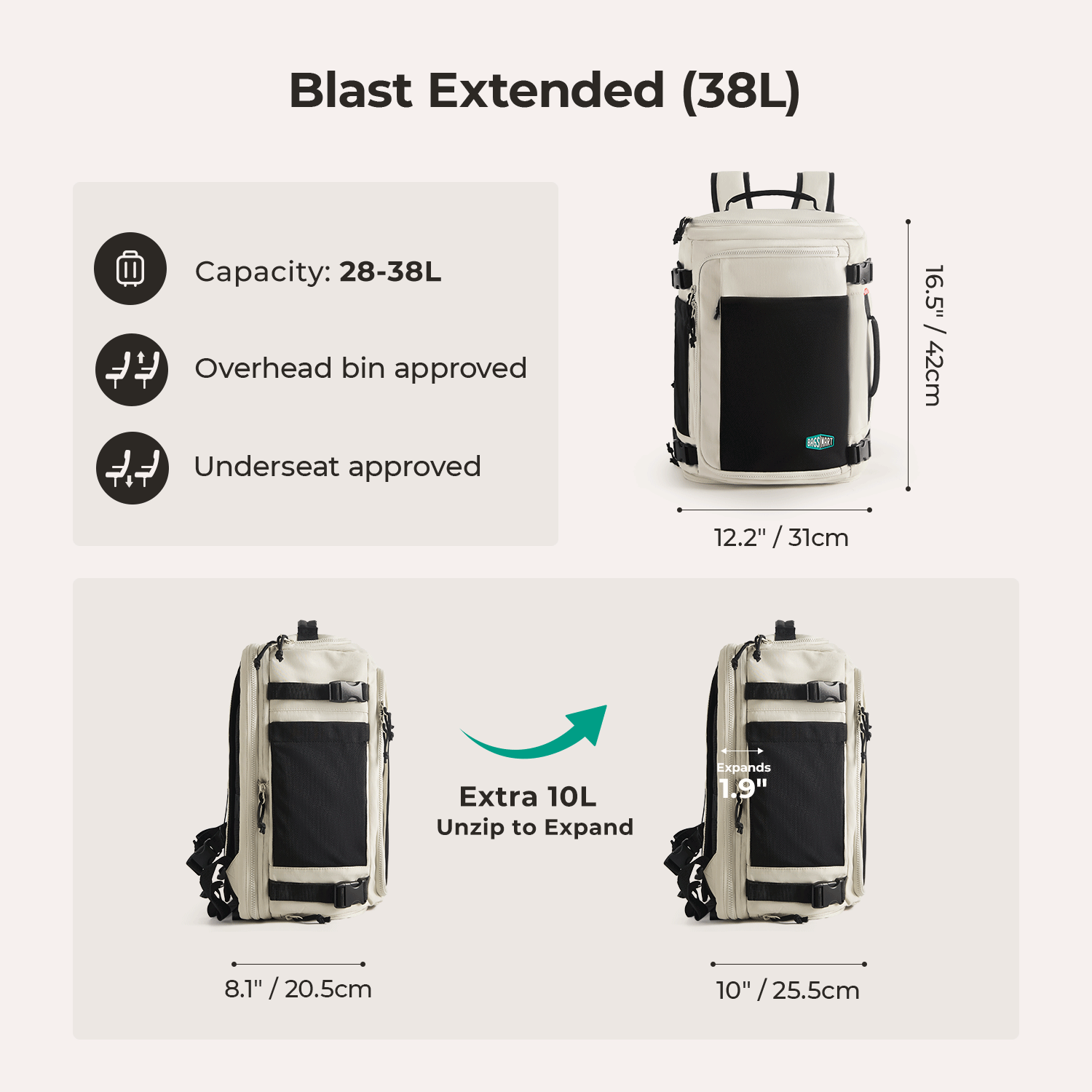 Ultimate 28L-38L Expandable Mesh Travel Backpack for Adventurers